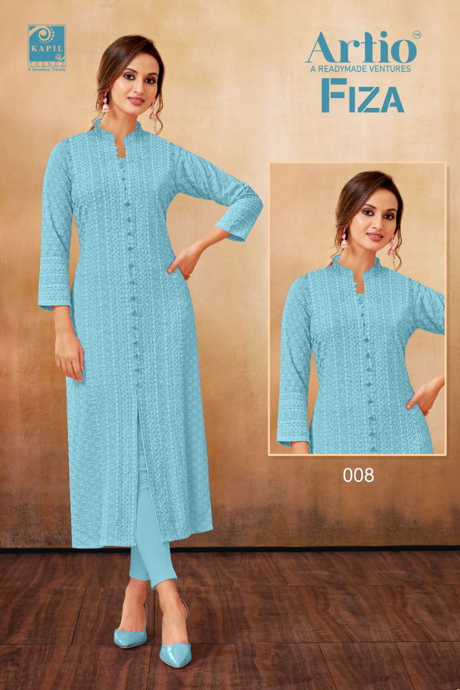 KAPIL FIZZA Fancy Ethnic Wear Rayon Designer Kurtis Collection